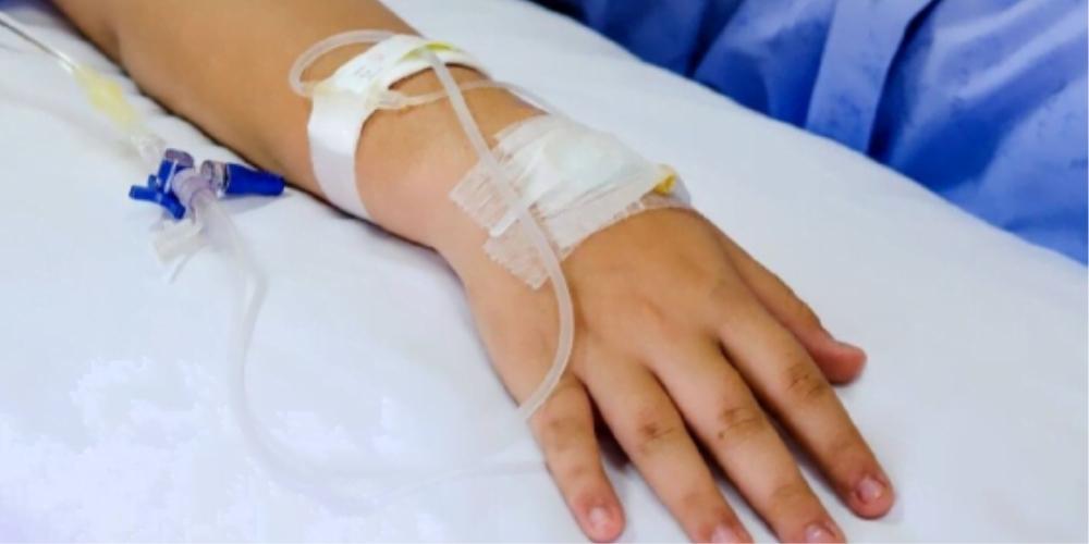 Patient with pediatric IV placement