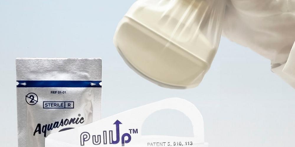 Ultrasound cover and gloves set up