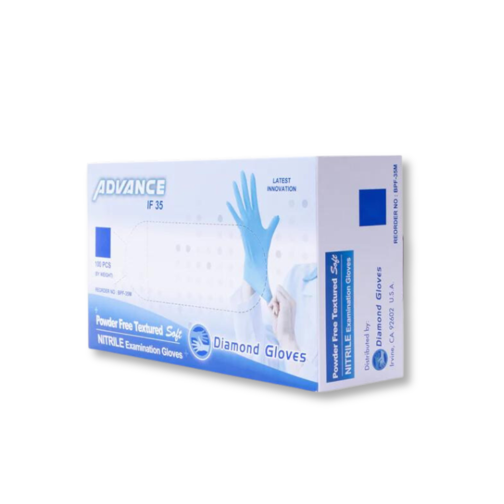 Diamond Blue 3.5 mil Nitrile Exam Gloves