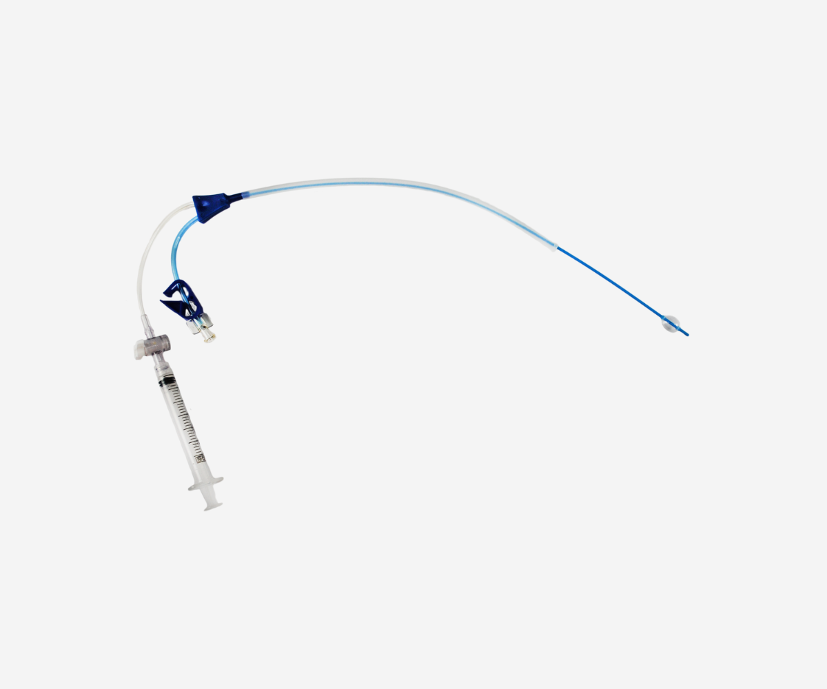 Thomas Medical Shapeable HSG Catheter with Balloon - Sterile, disposable, 28 cm catheter featuring a shapeable stylet for precise cervical alignment, ideal for HSG, SIS, and SHG procedures.