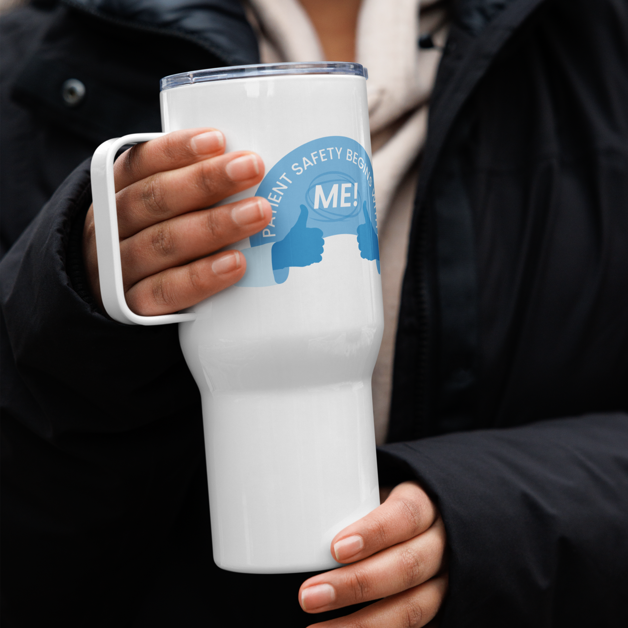 Travel Mug - Blue - Patient Safety Begins With Me!