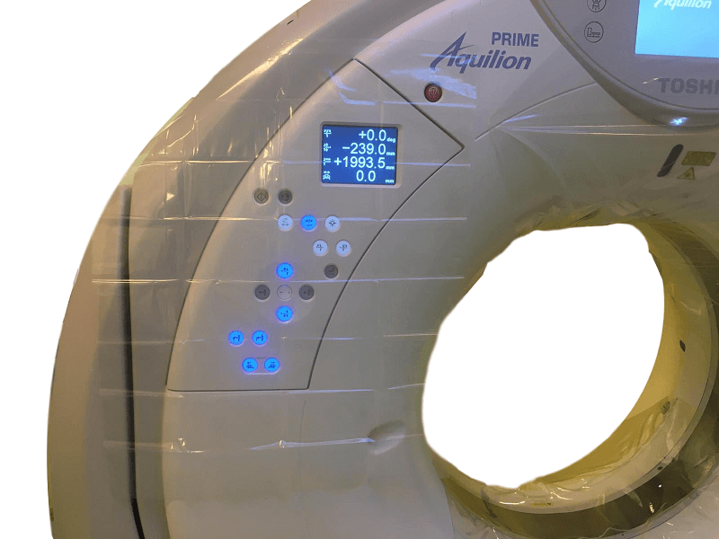 CT Scan Gantry Drape covering a CT scan