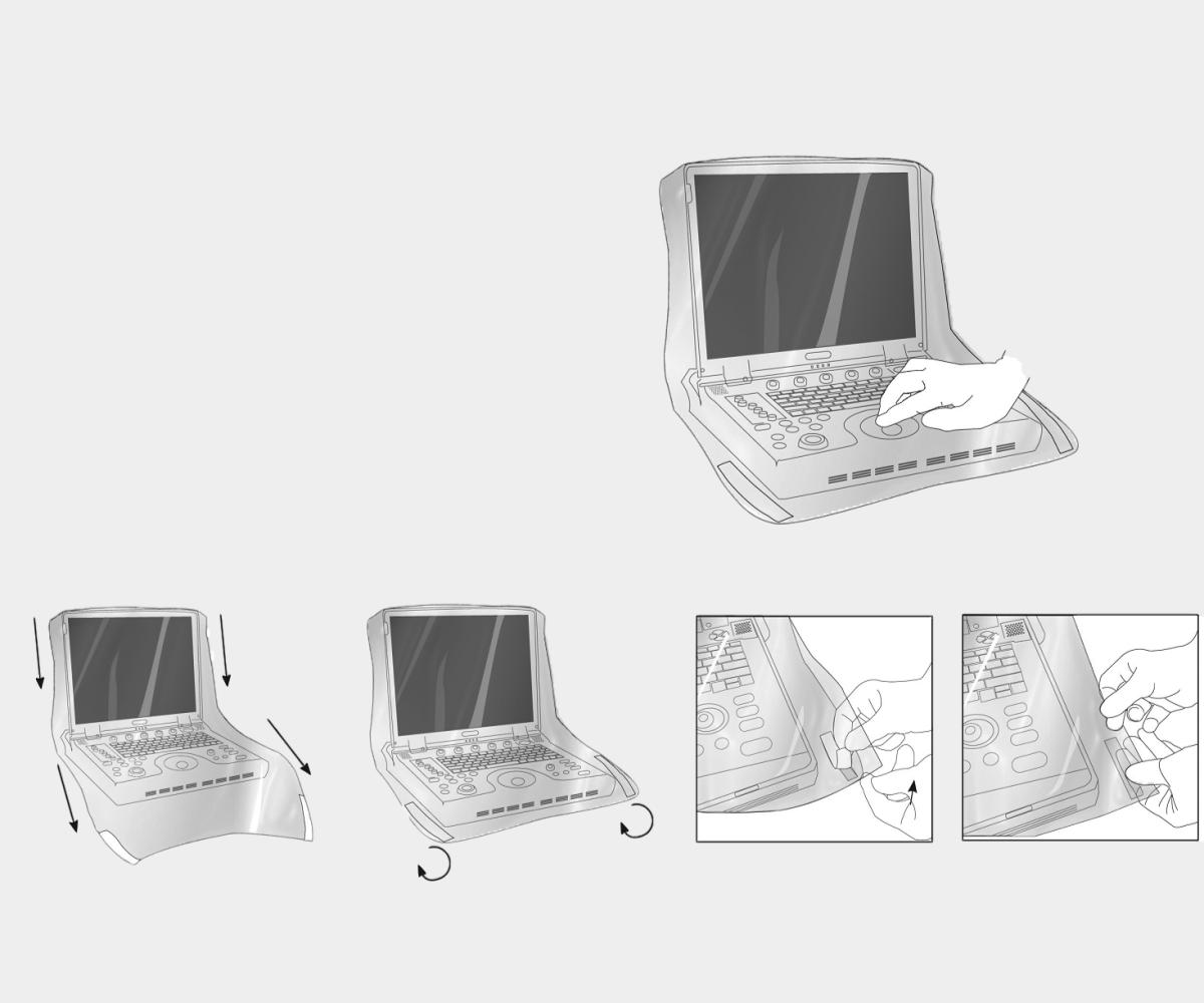 Clear Sterile Portable Ultrasound System Cover Instructions