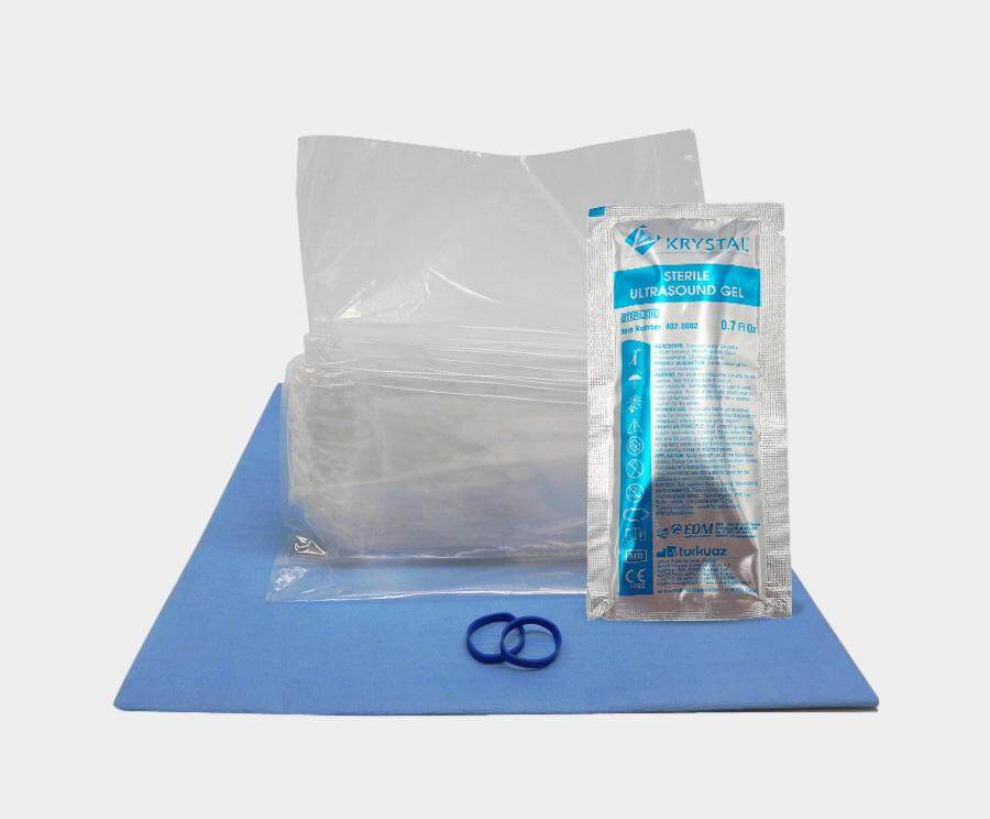 Latex-free Ultrasound Probe Cover Krystal By EDM - Sterile ultrasound probe covers - ultrasound covers - transducer cover - sterile ultrasound probe cover - ultrasound probe cover