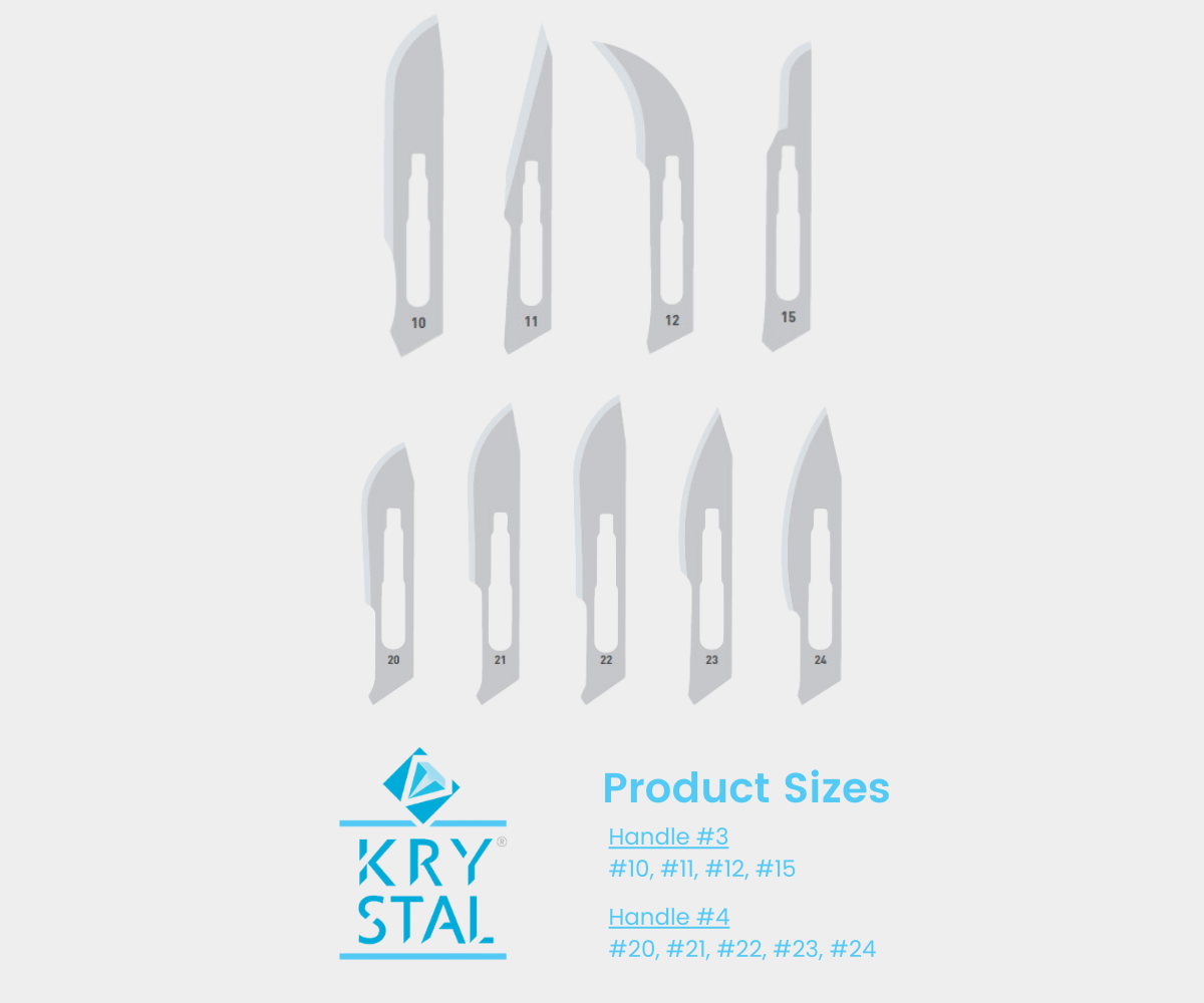 The different models of Carbon Steel Surgical Blades we sell - available at EDM