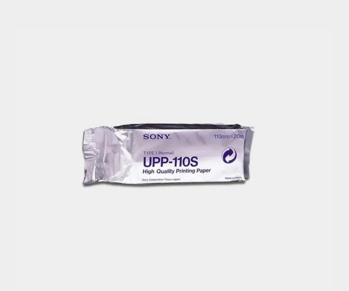 A roll of Sony UPP-110S standard ultrasound paper 110mm