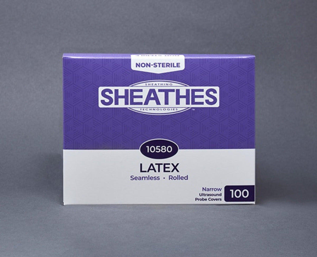 Box of non-sterile Sheathes latex probe cover - available at EDM