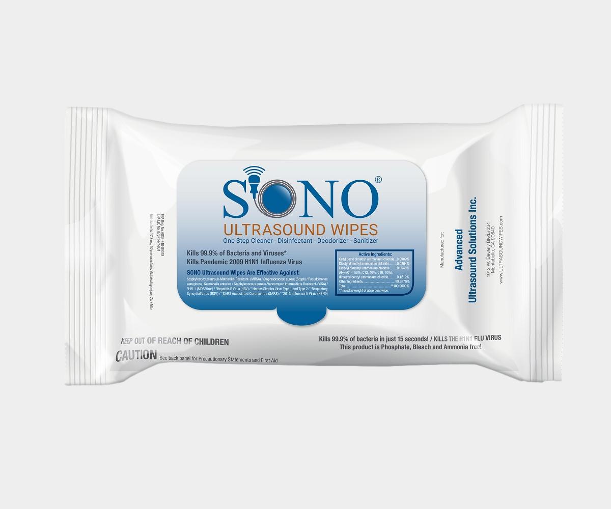 Sono Ultrasound Wipes Softpack - Surgical wipes - ultrasound wipes - medical wipes - Sono wipes vs Clorox wipes - SONO disinfecting wipes - 80 count - SONO wipes