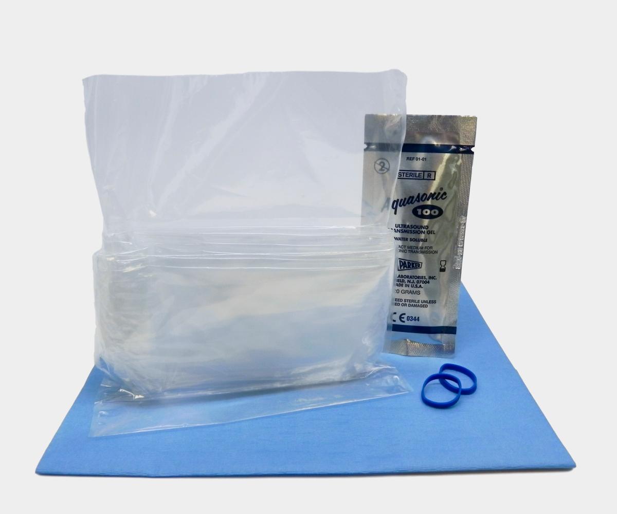 Telescopic Clear Surgical Ultrasound Transducer Covers 5.5" x 96" - Sterile ultrasound probe covers - ultrasound covers - transducer cover - sterile ultrasound probe cover - ultrasound probe cover